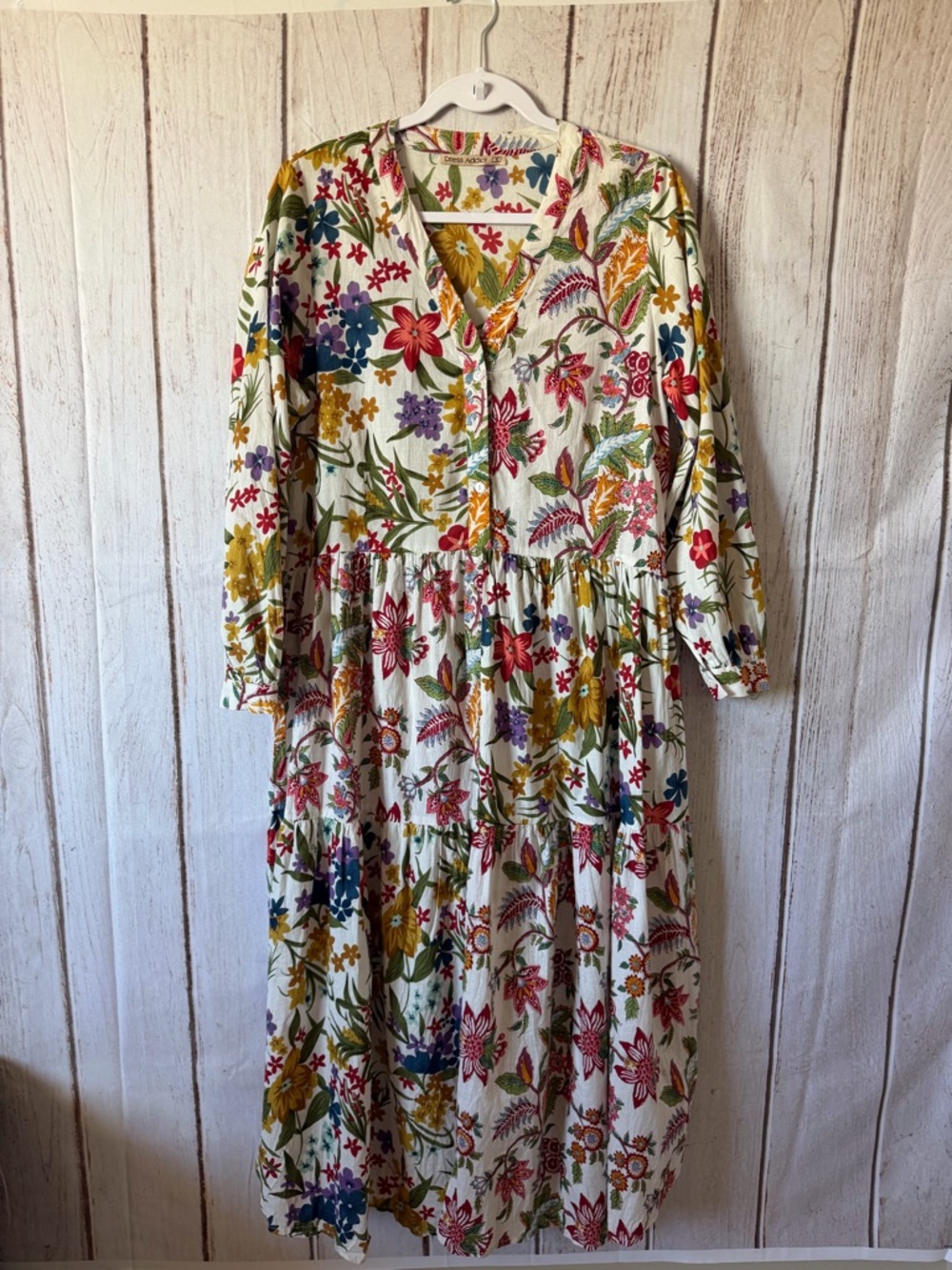 Dress Addict Floral Tiered Cotton Maxi Dress Boho-Chic Size S